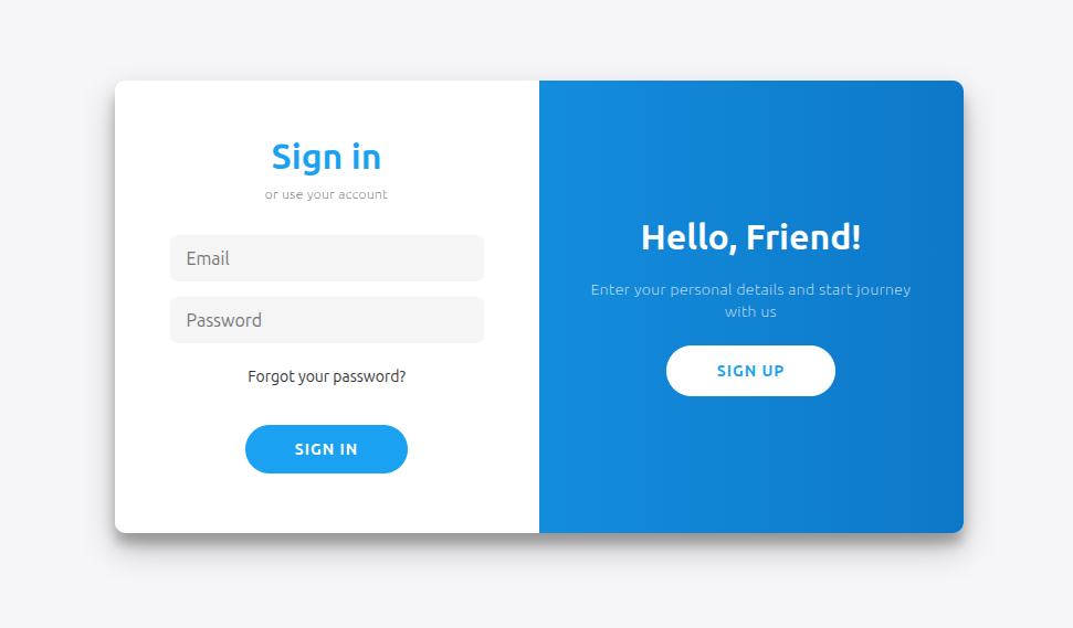 Social Network's sign-in page